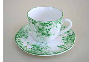Shelley miniature Dainty Green cup and saucer